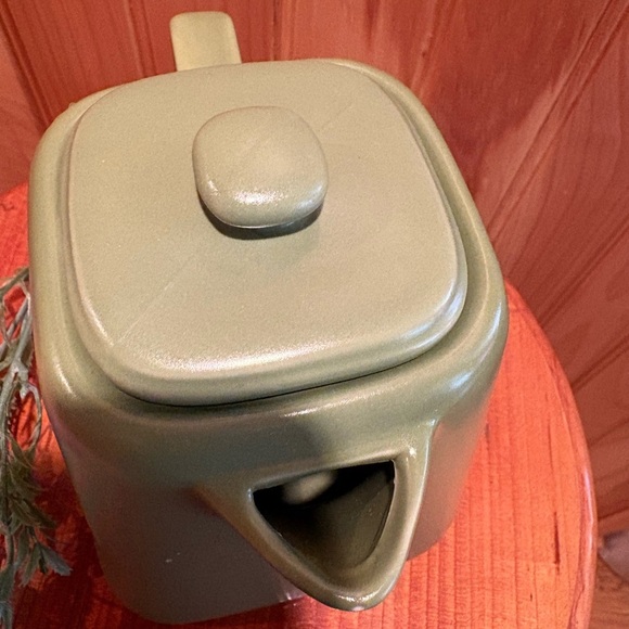 Square Avocado STARBUCKS Collectors 2012 32oz TEA COFFEE Pitcher Ceramic - Picture 4 of 9